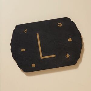 Anthropologie Lucky Marble Monogram Serving Tray
